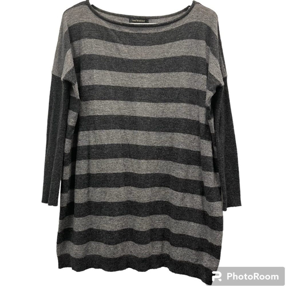 Qed London grey mix striped sweater size small